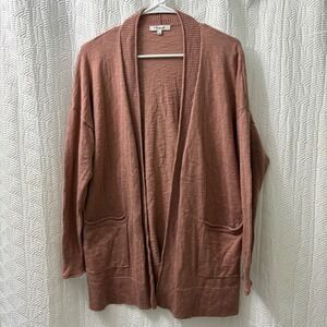 Madewell‎ Women's Cardigan Sweater Rose Pink Size L Open Front Pockets